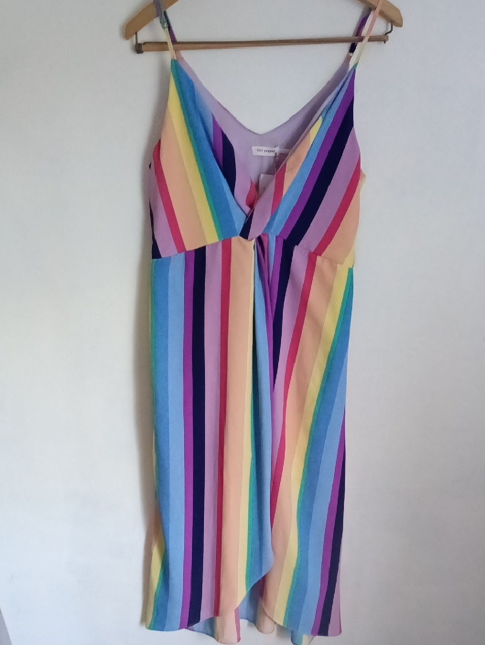 Colorful Rainbow Stripe Sleeveless Midi Dress